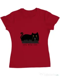 Tricou ADLER dama Take Meow Home Rosu
