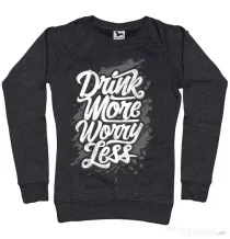 Bluza ADLER dama Drink more worry less Negru melanj