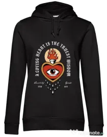 Hoodie dama cu gluga Burning Heart Negru