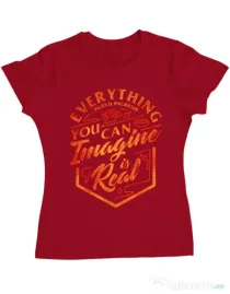 Tricou ADLER dama Everything You Can Imagine is Real Rosu