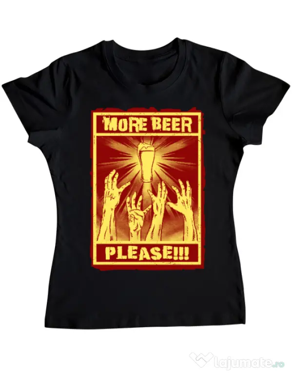 Tricou ADLER dama Thirsty zombies Negru