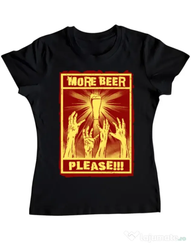 Tricou ADLER dama Thirsty zombies Negru