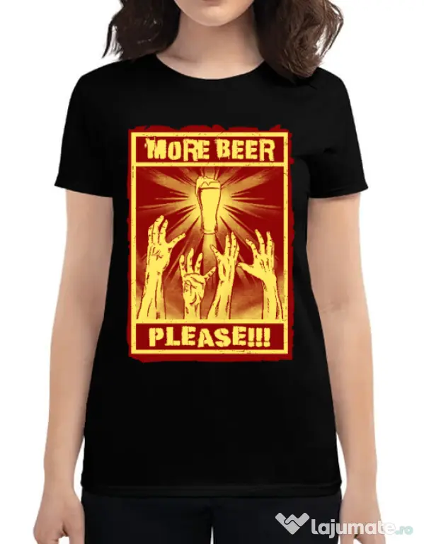 Tricou ADLER dama Thirsty zombies Negru