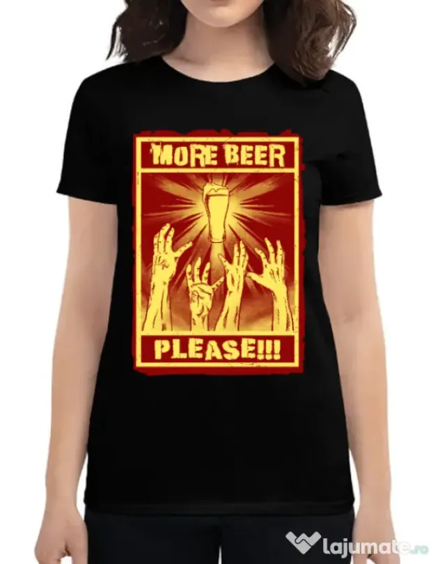 Tricou ADLER dama Thirsty zombies Negru