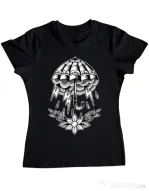 Tricou ADLER dama Umbrella Tattoo Negru
