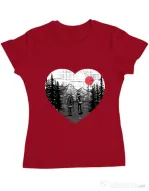 Tricou ADLER dama Hike and Love Rosu