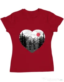 Tricou ADLER dama Hike and Love Rosu