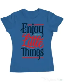 Tricou ADLER dama Enjoy The Little Things Albastru azuriu