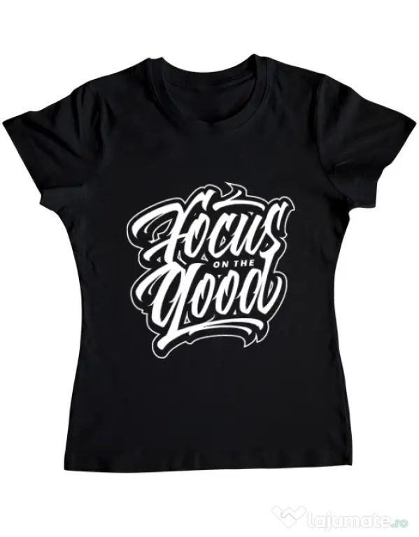 Tricou ADLER dama Focus On The Good Negru