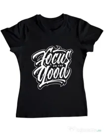 Tricou ADLER dama Focus On The Good Negru