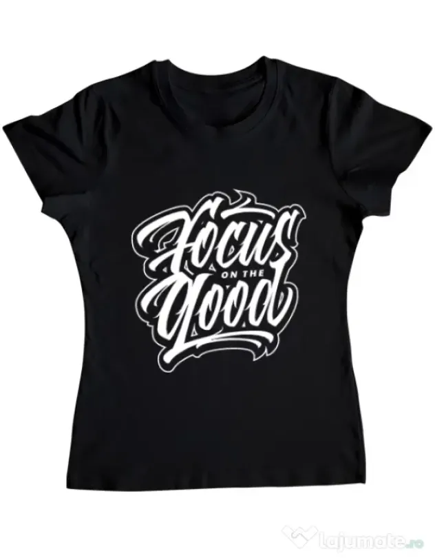 Tricou ADLER dama Focus On The Good Negru