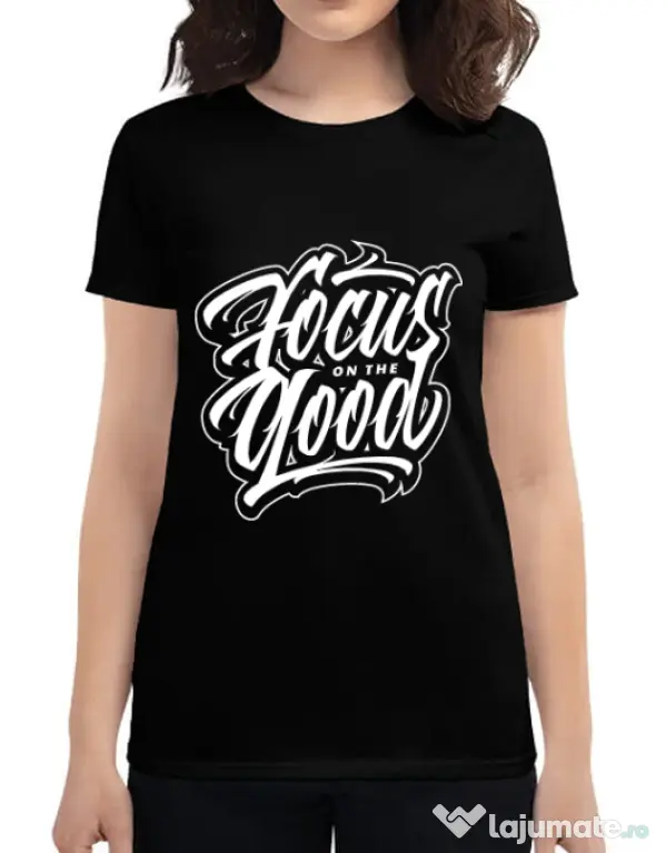Tricou ADLER dama Focus On The Good Negru
