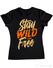 Tricou ADLER dama Stay Wild and Free Negru