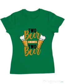 Tricou ADLER dama Two beer Verde mediu
