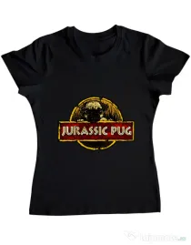 Tricou ADLER dama Jurassic Pug Negru