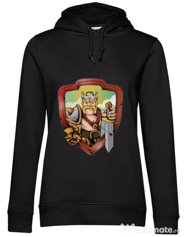 Hoodie dama cu gluga The Barbarian Negru