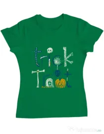 Tricou ADLER dama Trick or Treat Verde mediu