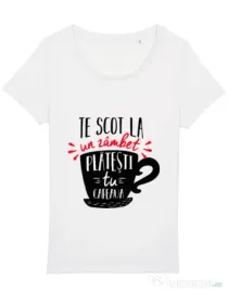 Tricou STANLEY STELLA dama Te scot la un zambet Alb