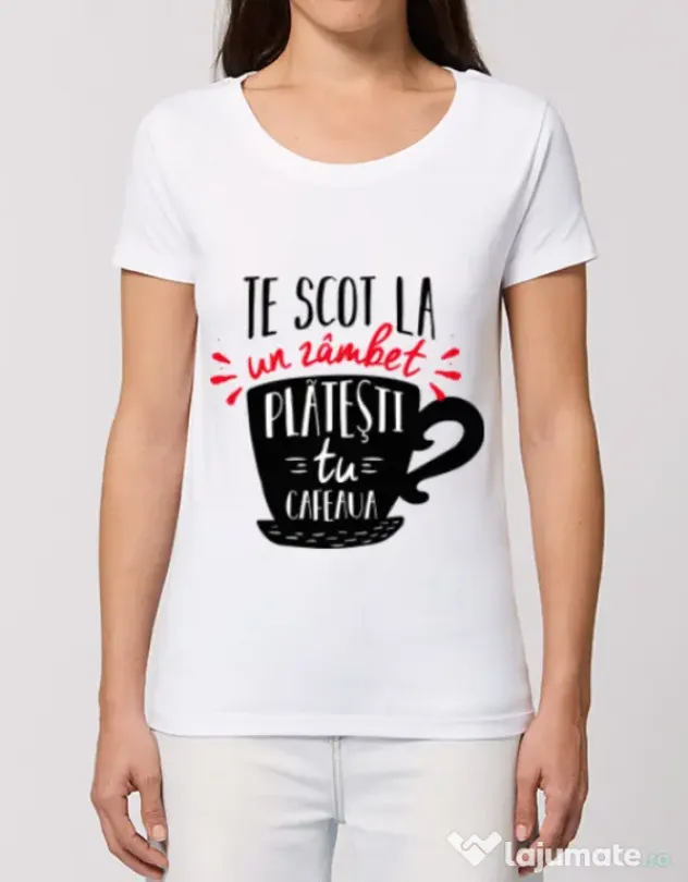 Tricou STANLEY STELLA dama Te scot la un zambet Alb