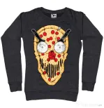 Bluza ADLER dama Pizza skull Negru melanj
