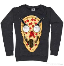 Bluza ADLER dama Pizza skull Negru melanj