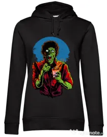 Hoodie dama cu gluga I want you to dance Negru