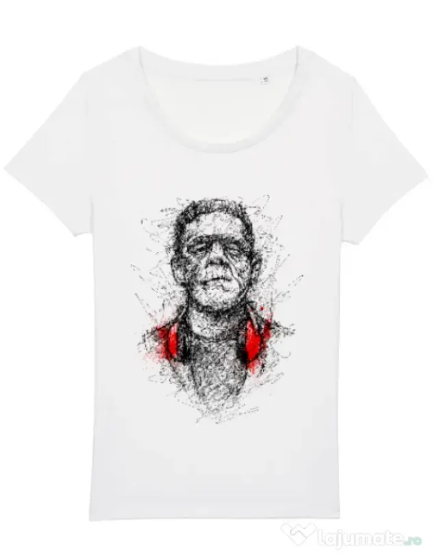 Tricou STANLEY STELLA dama Frankenscratch Alb