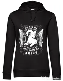 Hoodie dama cu gluga The best men are born as Aries Negru