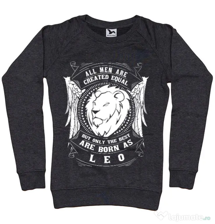 Bluza ADLER dama The best men are born as Leo Negru melanj