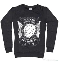 Bluza ADLER dama The best men are born as Leo Negru melanj