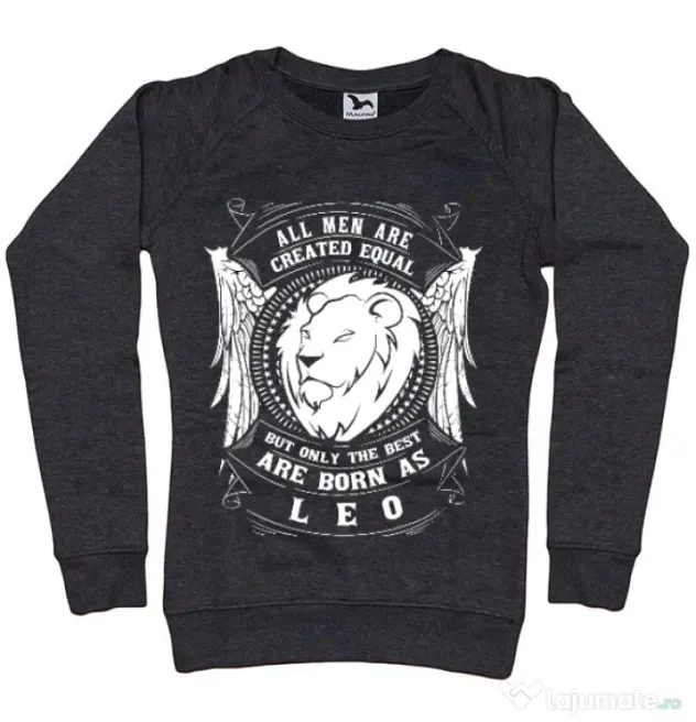 Bluza ADLER dama The best men are born as Leo Negru melanj