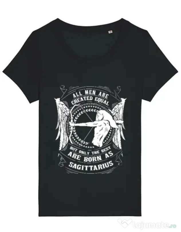 Tricou STANLEY STELLA dama The best men are born as Sagittarius Negru