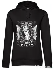 Hoodie dama cu gluga The best men are born as Virgo Negru