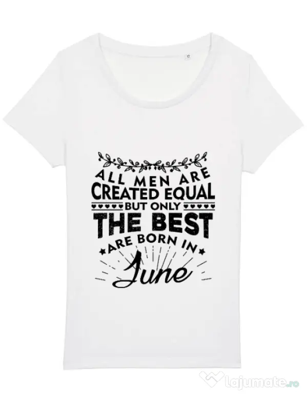 Tricou STANLEY STELLA dama The best men are born in June Alb