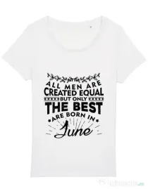 Tricou STANLEY STELLA dama The best men are born in June Alb