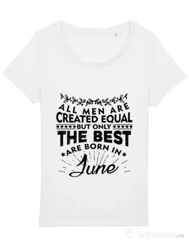 Tricou STANLEY STELLA dama The best men are born in June Alb
