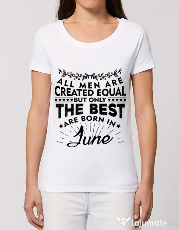 Tricou STANLEY STELLA dama The best men are born in June Alb