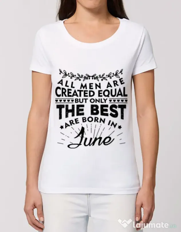 Tricou STANLEY STELLA dama The best men are born in June Alb