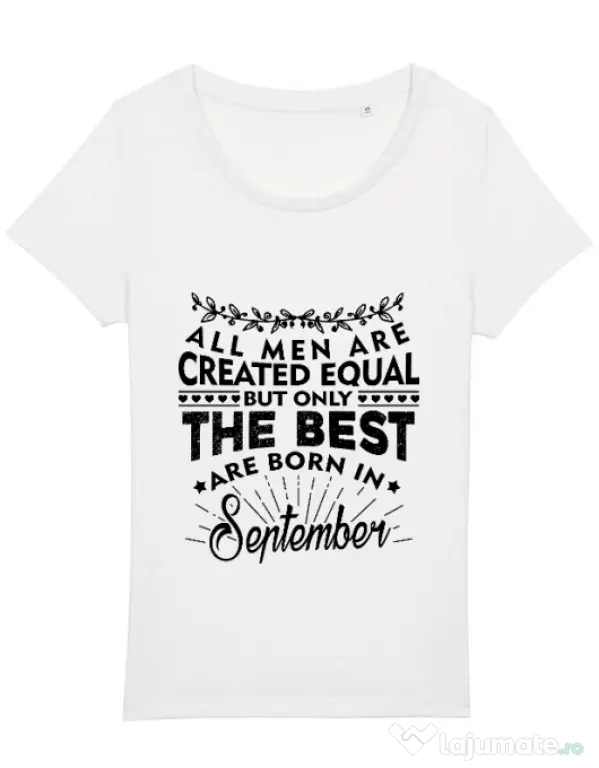Tricou STANLEY STELLA dama The best men are born in september Alb