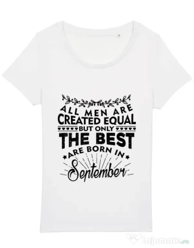 Tricou STANLEY STELLA dama The best men are born in september Alb