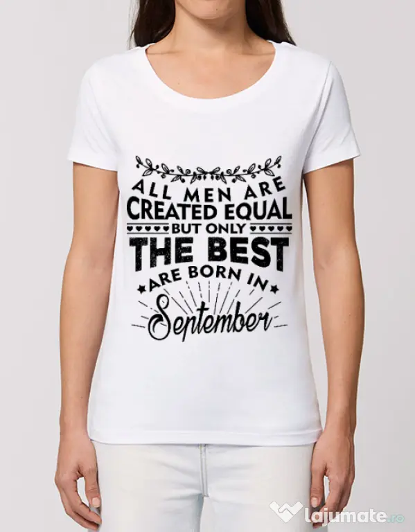 Tricou STANLEY STELLA dama The best men are born in september Alb