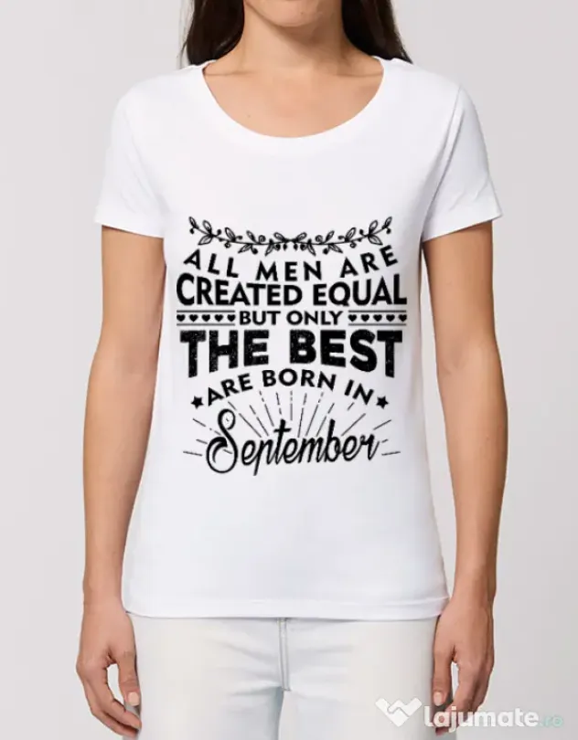 Tricou STANLEY STELLA dama The best men are born in september Alb
