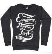 Bluza ADLER dama Everything happens for a reason Negru melanj