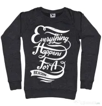Bluza ADLER dama Everything happens for a reason Negru melanj