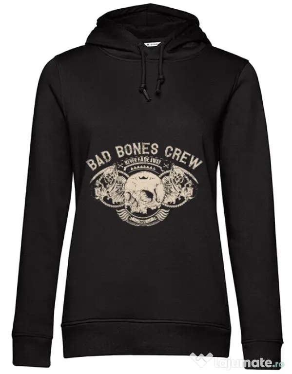Hoodie dama cu gluga Grim reaper Negru