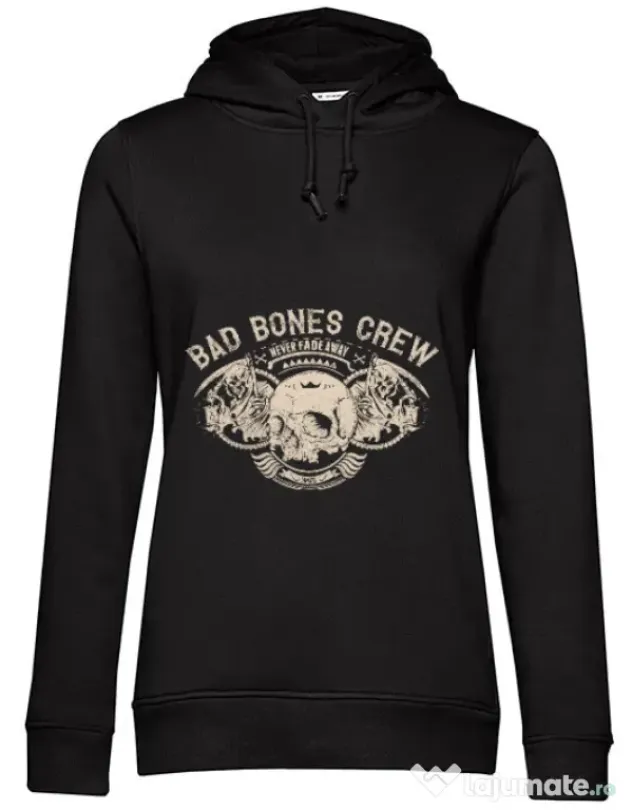Hoodie dama cu gluga Grim reaper Negru
