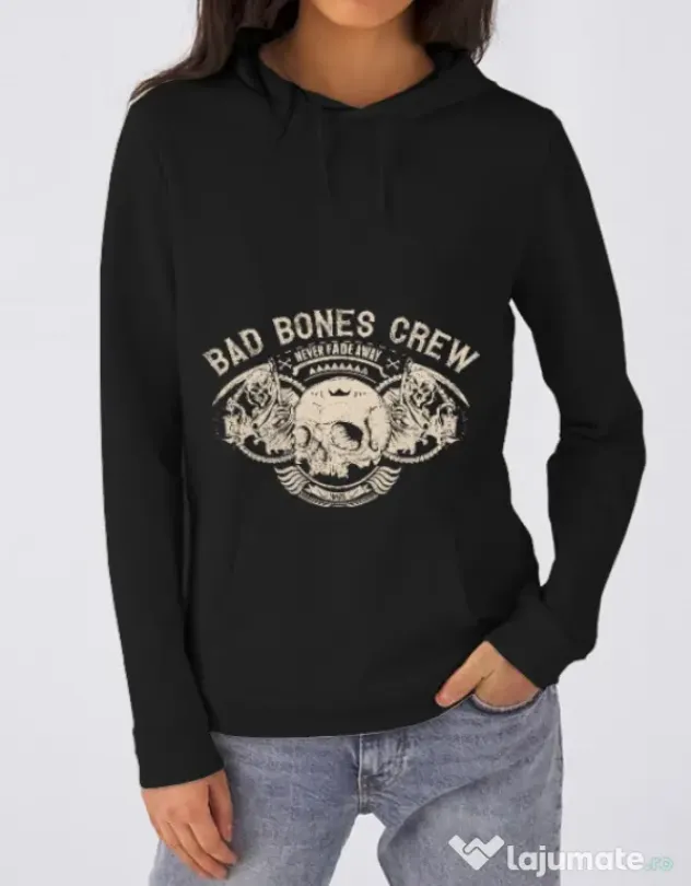 Hoodie dama cu gluga Grim reaper Negru