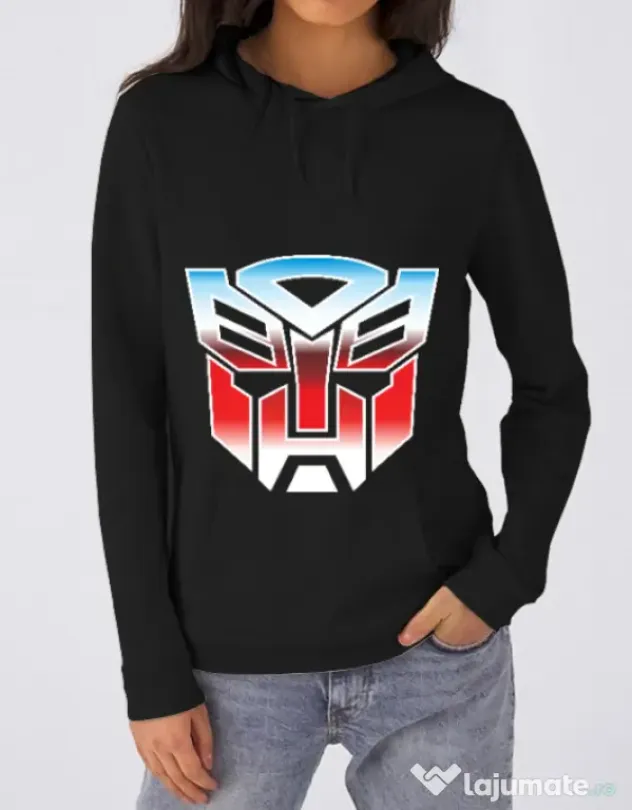Hoodie dama cu gluga Transformers Negru