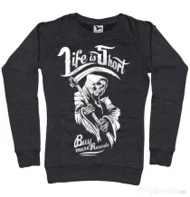Bluza ADLER dama Life is short Negru melanj