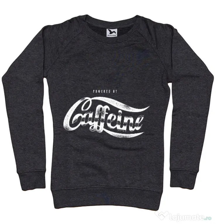 Bluza ADLER dama Powered by caffeine Negru melanj